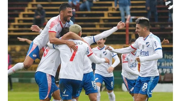 El festejo de los jugadores de Nacional.