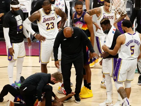 Gran gesto de LeBron: no le importó que fuera su rival y lo ayudó a levantarse