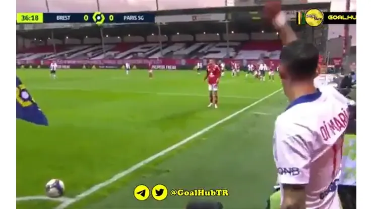 Di María antes de marcar el gol.