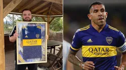 ¡Llegó el regalo! Ibai posó con la camiseta de Boca que le prometió Tévez