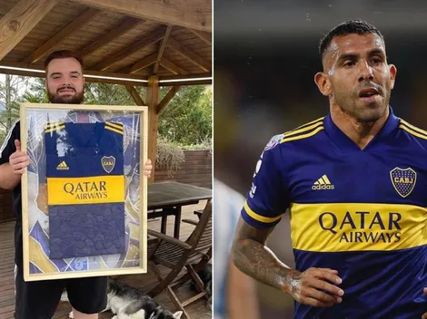 ¡Llegó el regalo! Ibai posó con la camiseta de Boca que le prometió Tévez