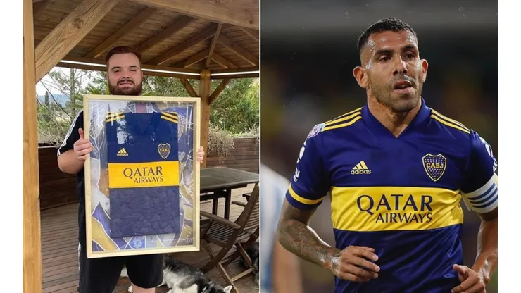 ¡Llegó el regalo! Ibai posó con la camiseta de Boca que le prometió Tévez