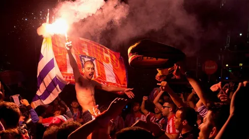 Así festejaron La Liga los Colchoneros en 2014. (Getty Images)