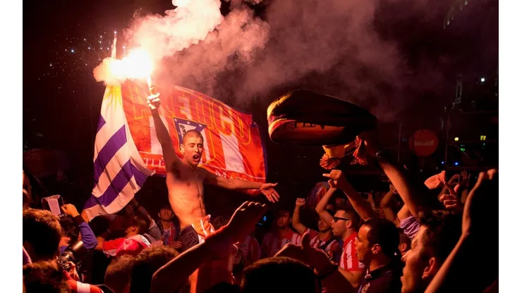 Así festejaron La Liga los Colchoneros en 2014. (Getty Images)