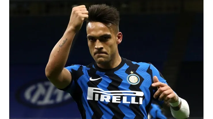 Lautaro Martínez durante un encuentro con Inter de Milan.