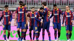 Jugadores del Barcelona en un encuentro por LaLiga.