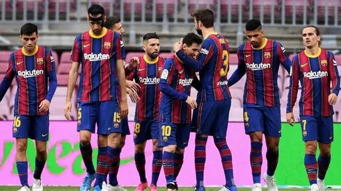 Jugadores del Barcelona en un encuentro por LaLiga.