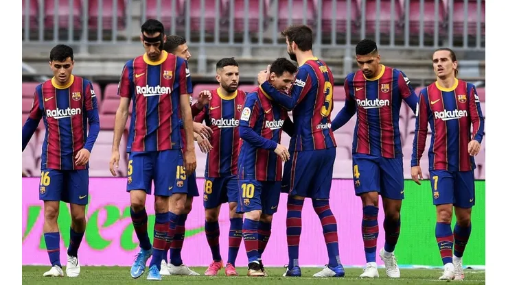 Jugadores del Barcelona en un encuentro por LaLiga.