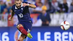 Karim Benzema durante un encuentro con Francia.
