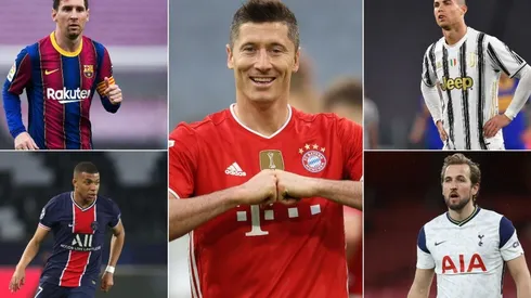 Messi, Cristiano, Lewandowski, Kane y Mbappé, los goleadores de las grandes ligas europeas.