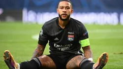 Memphis Depay durante un encuentro con Lyon.