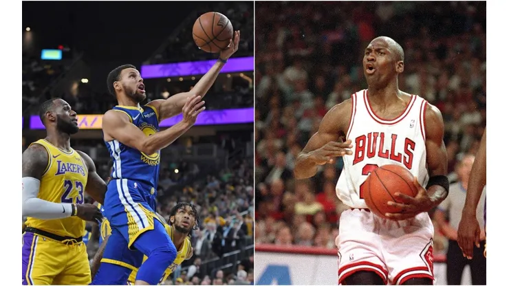 LeBron James, Stephen Curry y Michael Jordan