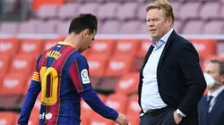 Leo Messi y Ronald Koeman durante un encuentro con Barcelona.