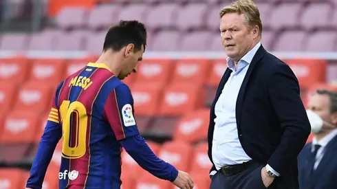 Leo Messi y Ronald Koeman durante un encuentro con Barcelona.