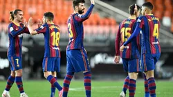 Jugadores del Barcelona en un encuentro por LaLiga.