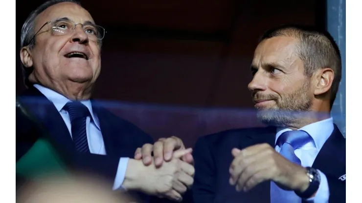 Florentino Pérez y Aleksander Ceferin, presidentes de Real Madrid y UEFA.