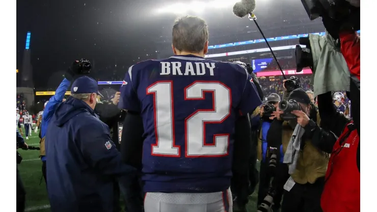 Tom Brady con el jersey de los Patriots