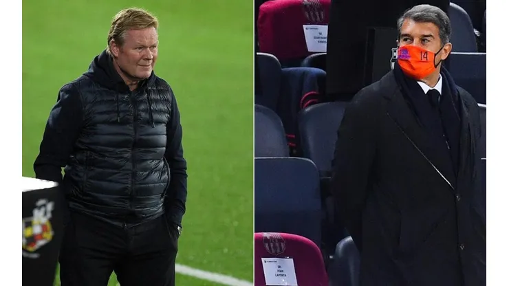 Ronald Koeman y Joan Laporta.