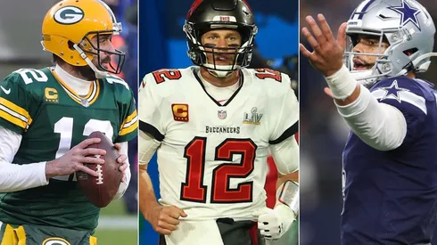 Aaron Rodgers, Tom Brady y Dak Prescott