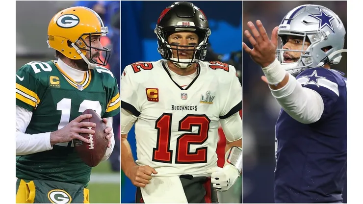 Aaron Rodgers, Tom Brady y Dak Prescott