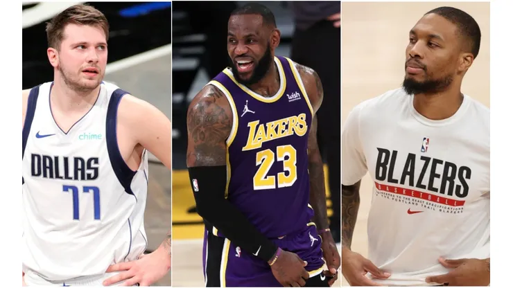 Luka Doncic LeBron James y Damian Lillard (Fotos: Getty)