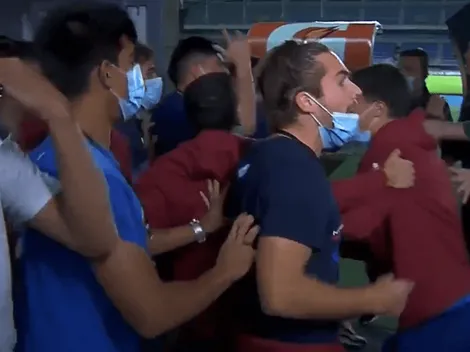 Esto está prendido fuego: jugadores de Nacional y Atlético casi se van a las manos