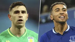 Emiliano Martínez y Calvert-Lewin (Foto: Getty Images)