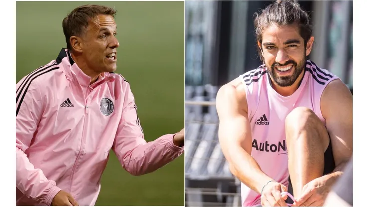 Phil Neville y Rodolfo Pizarro (Fotos: Getty | @InterMiamiCF)