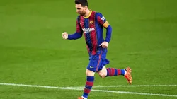 Lionel Messi celebrando uno de sus goles con Barcelona.