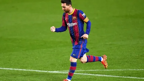 Lionel Messi celebrando uno de sus goles con Barcelona.