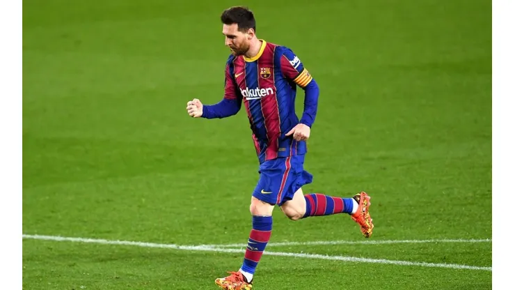 Lionel Messi celebrando uno de sus goles con Barcelona.