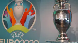 Logo y trofeo de la Eurocopa 2020.