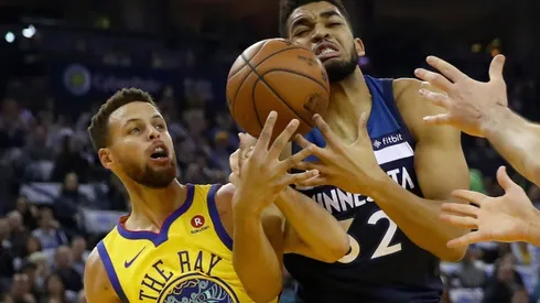 Stephen Curry y Karl-Anthony Towns