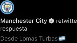 Un argentino troleó a la cuenta del Manchester City: "Saludos desde Lomas..."
