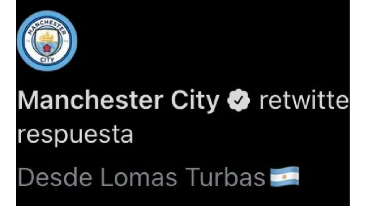 Un argentino troleó a la cuenta del Manchester City: "Saludos desde Lomas..."