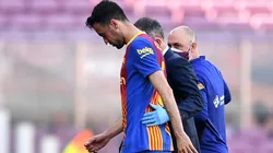 Durísimo: Busquets fue trasladado a un hospital por una conmoción cerebral