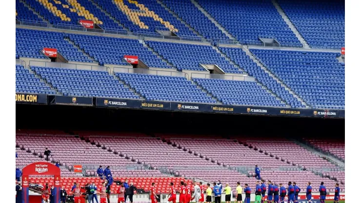 Estadio Camp Nou durante un encuentro del Barcelona.