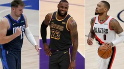 Luka Doncic, LeBron James y Damian Lillard