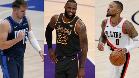 Luka Doncic, LeBron James y Damian Lillard