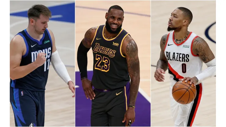Luka Doncic, LeBron James y Damian Lillard