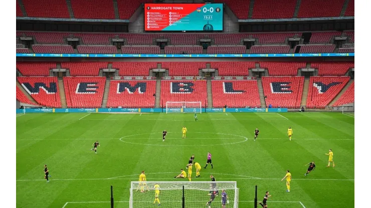 Partido del fútbol ingles disputado en Wwmbley, Londres.