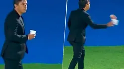 Video: River erró un gol y Gallardo revoleó un vaso al diablo