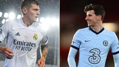 Toni Kroos y Mason Mount, jugadores de Real Madrid y Chelsea.