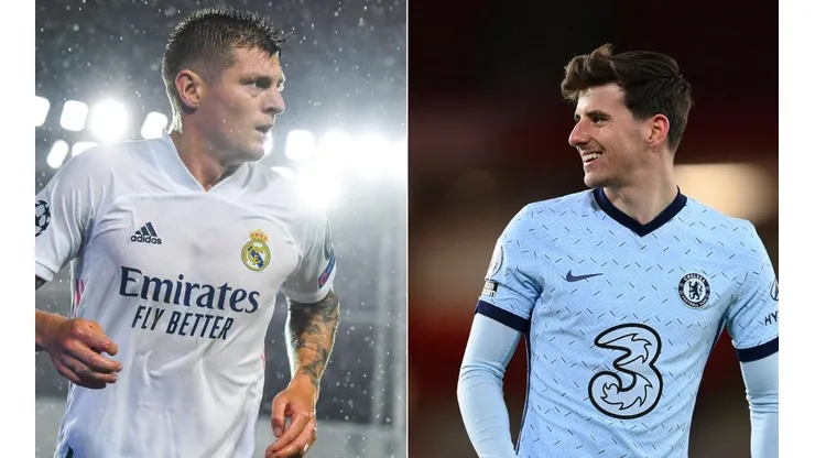 Toni Kroos y Mason Mount, jugadores de Real Madrid y Chelsea.