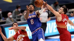 Facundo Campazzo bloqueando a Elfrid Payton