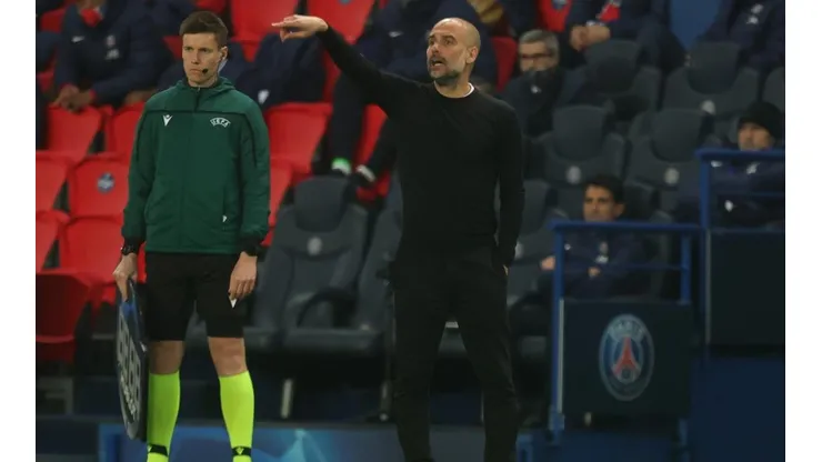 Pep Guardiola durante un encuentro de Champions League.