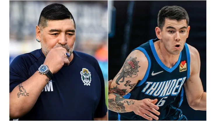 Diego Maradona y Gabriel Deck (Foto: Getty y @okcthunder)