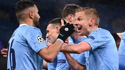 El festejo de los jugadores de Manchester City.