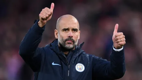 Pep Guardiola durante un encuentro con el Manchester City.