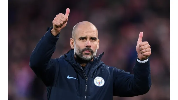 Pep Guardiola durante un encuentro con el Manchester City.